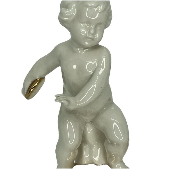 Vintage Discus Disc Throwing Figurine Baby Atlas Germany Statue Trophy Rare - Picture 10 of 14